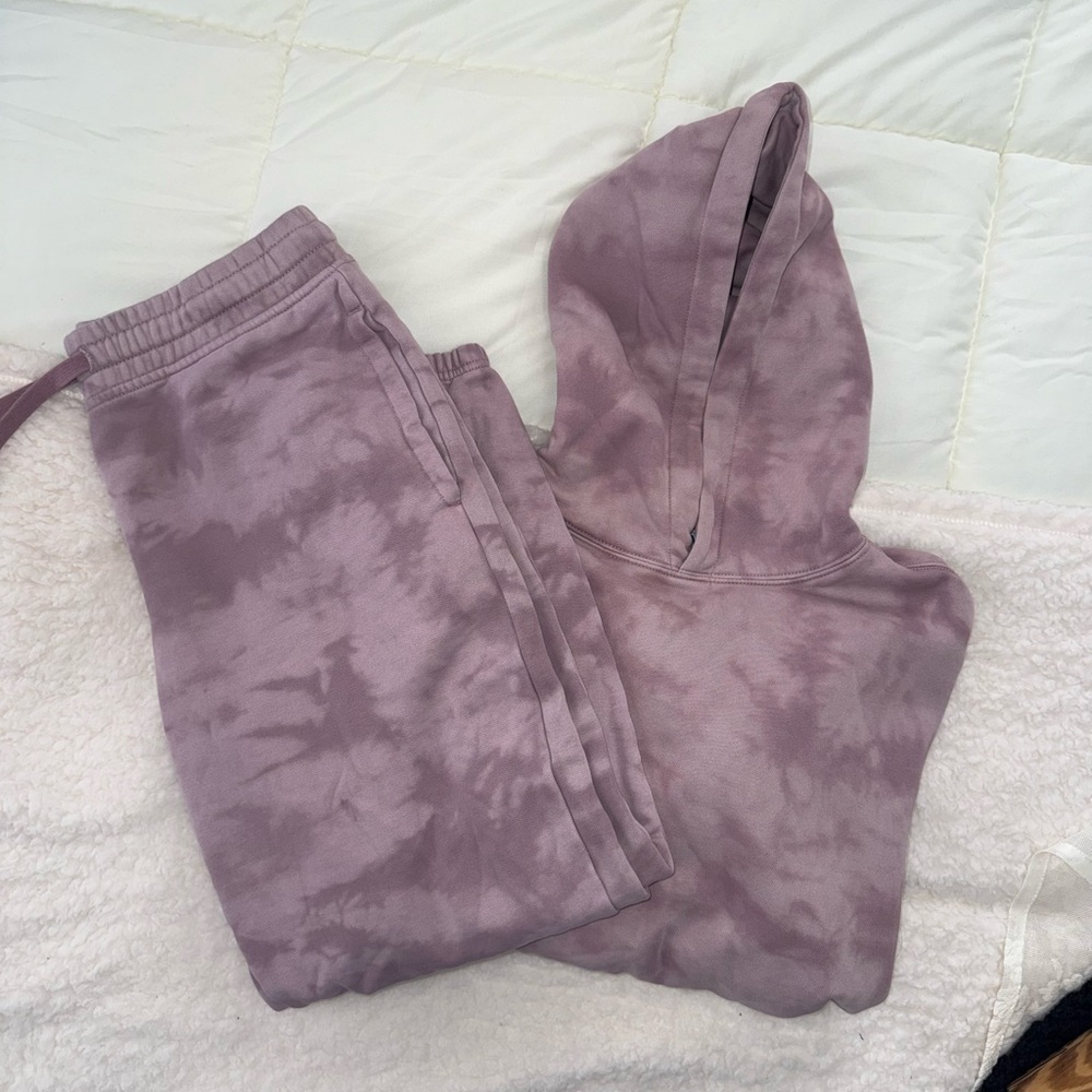 Purple Tie-Dye Hoodie and Joggers Set